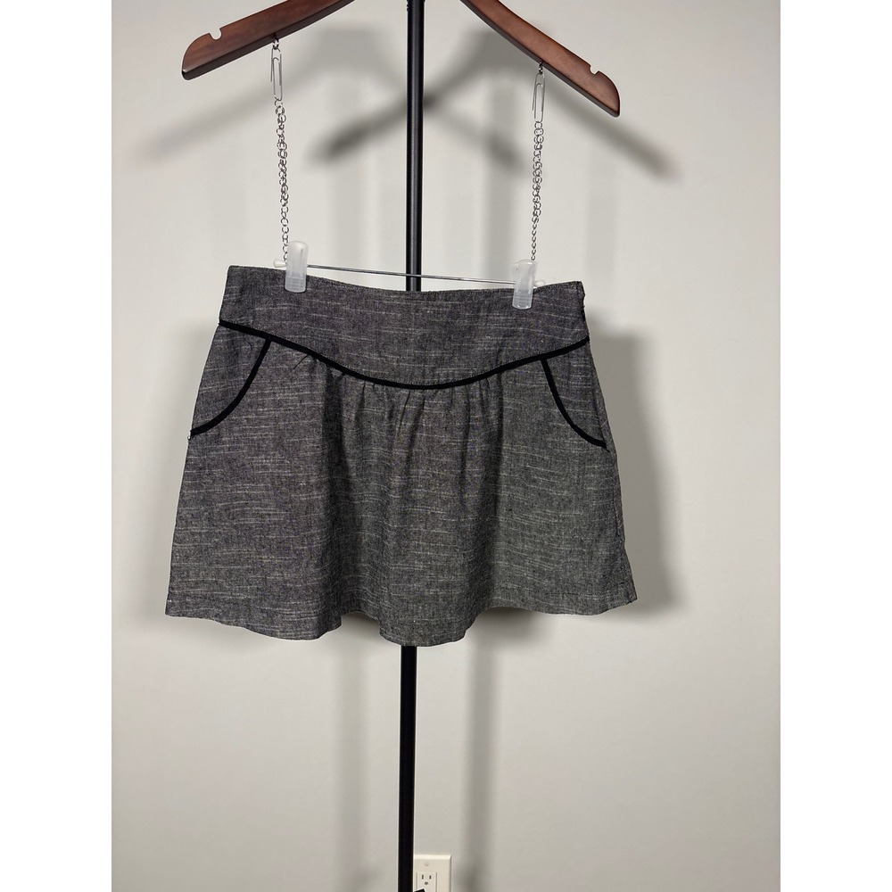 BDG Mini Skirt Womens 4 Gray Linen Blend Indie Sleaze Twee Preppy Retro Academia